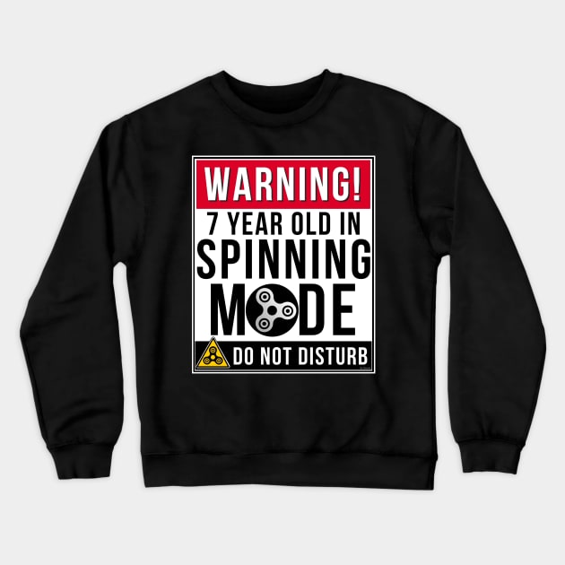 Fidget Spinner 7 Year Old In Spinning Mode Birthday Gift Idea For 7 Crewneck Sweatshirt by giftideas